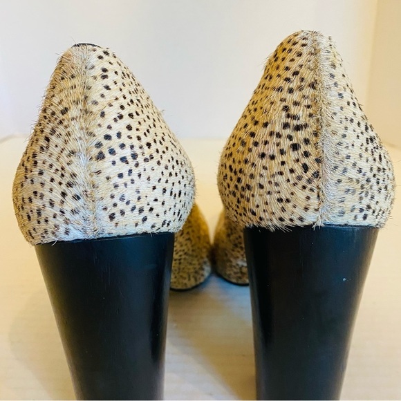 JUICY COUTURE ROSA Dalmation Pony Hair Heels Pumps 8.5 M - Picture 6 of 14